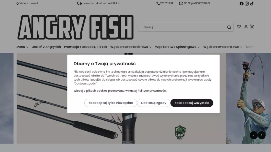 Zrzut ekranu strony AngryFish
