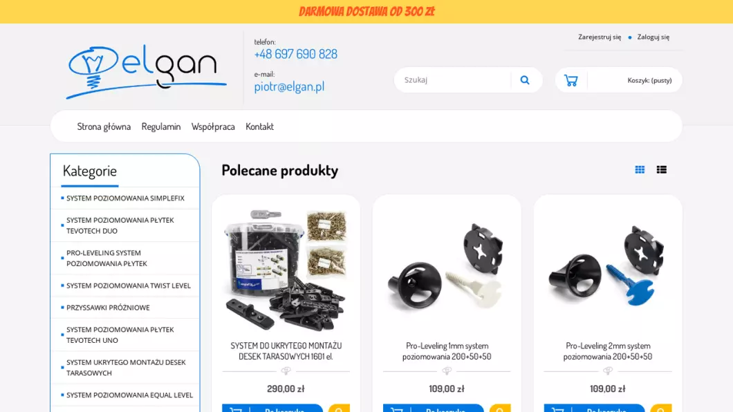 Zrzut ekranu strony Elgan