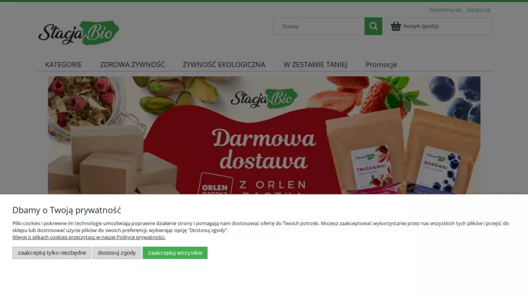 Zrzut ekranu strony Sklep ze zdrową żywnością - Stacja Bio