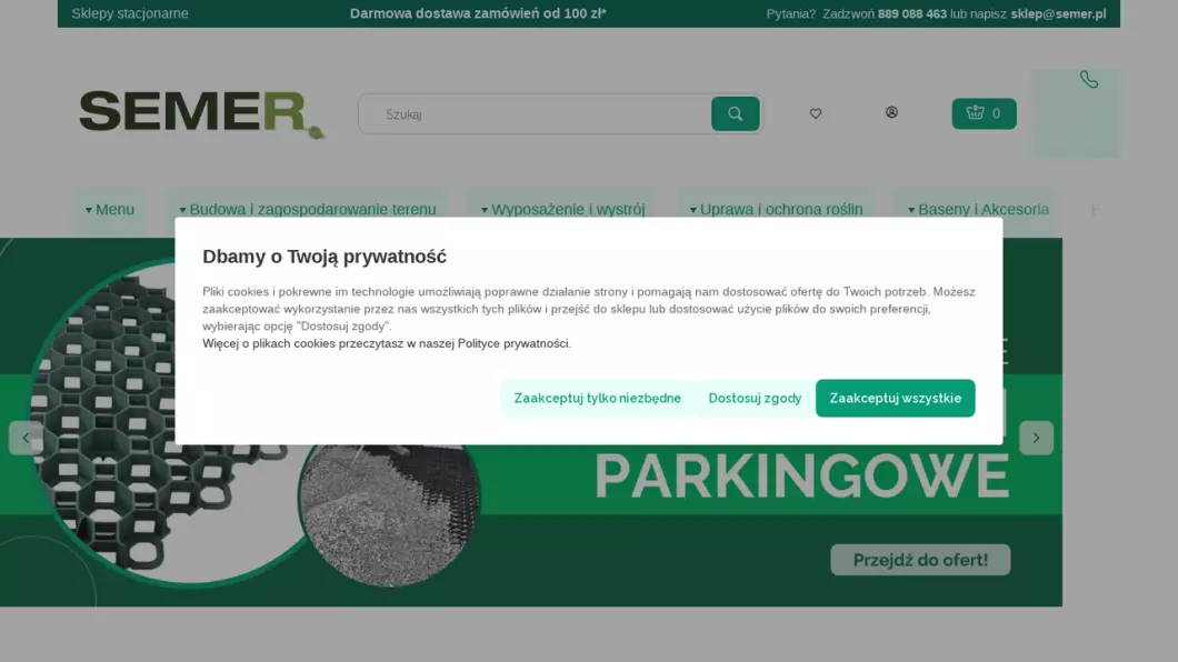 Zrzut ekranu strony SEMER