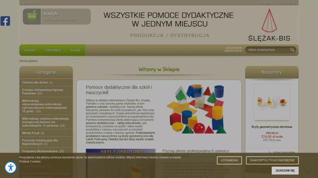 Zrzut ekranu strony Ślężak-Bis